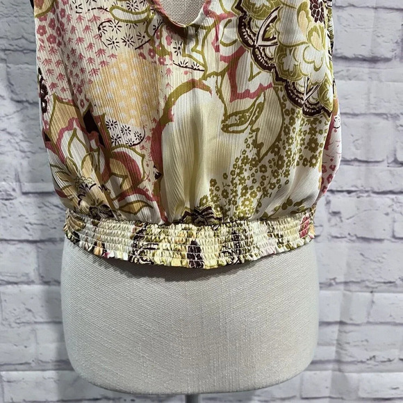 Free People Weekend In Montauk Floral Print Cropped Tank Top Size Small - Picture 9 of 14